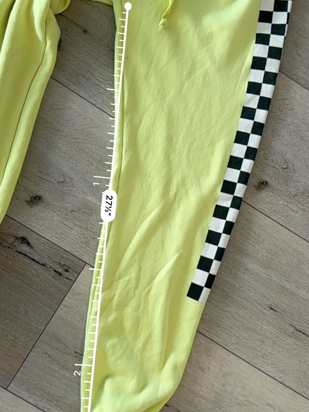 Aviator Nation Women Yellow Checkered Side Stripe Sweatpants Joggers Small - Picture 11 of 11